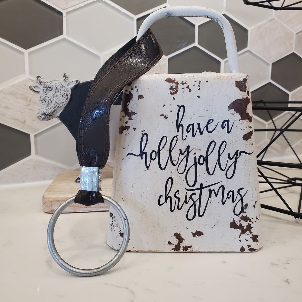 BNWT Christmas Cowbell Farmhouse Decor